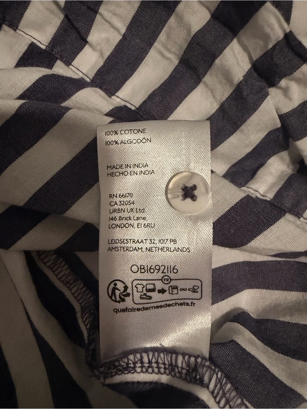 Anthropologie Darcey Navy&White Striped V-Neck Puff Sleeve Top MEDIUM